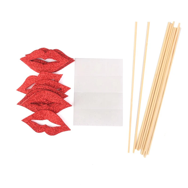 10 шт./компл. взрослых забавные отделкой в виде красных губ Рот &quotсделай сам&quot всё