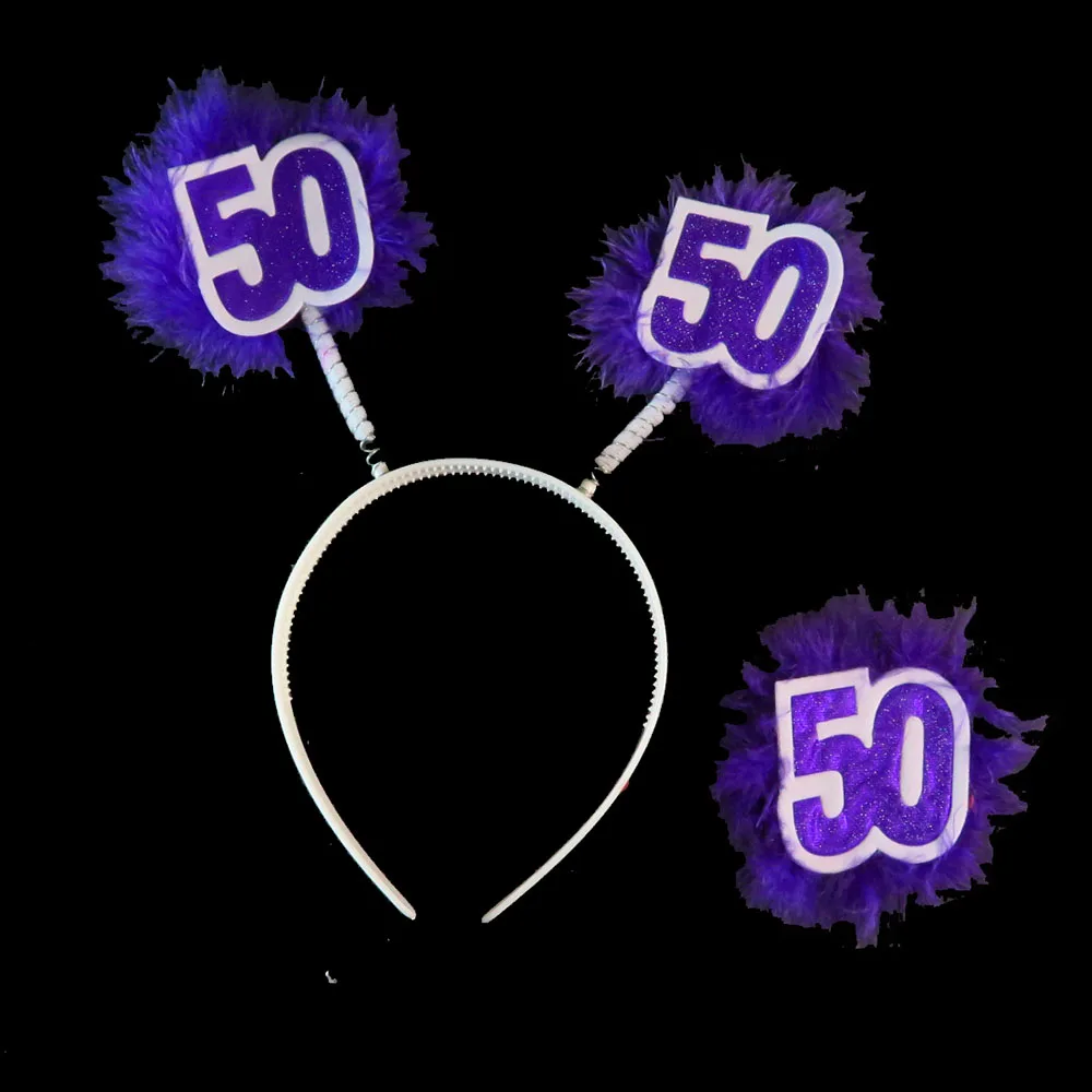 2020 new Birthday party DIY decoration headband Badge set Anniversary purple 21 30 40 50 happy birthday event supplies | Дом и сад