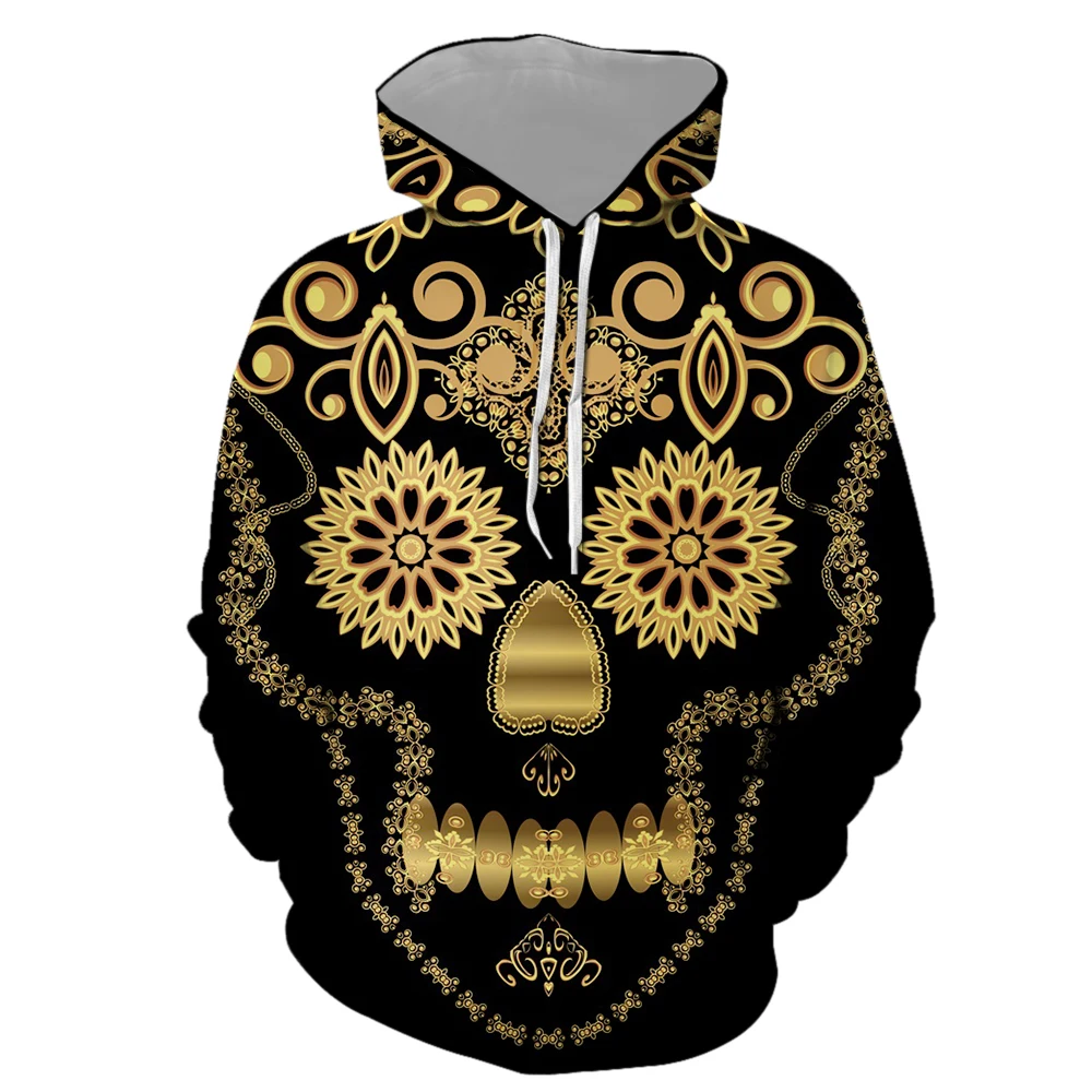 

Sweatshirts man's Plus Size 3D print skull Print Convertible Hoodie Sweatershirt Tops Sweatshirt man customer design WY47