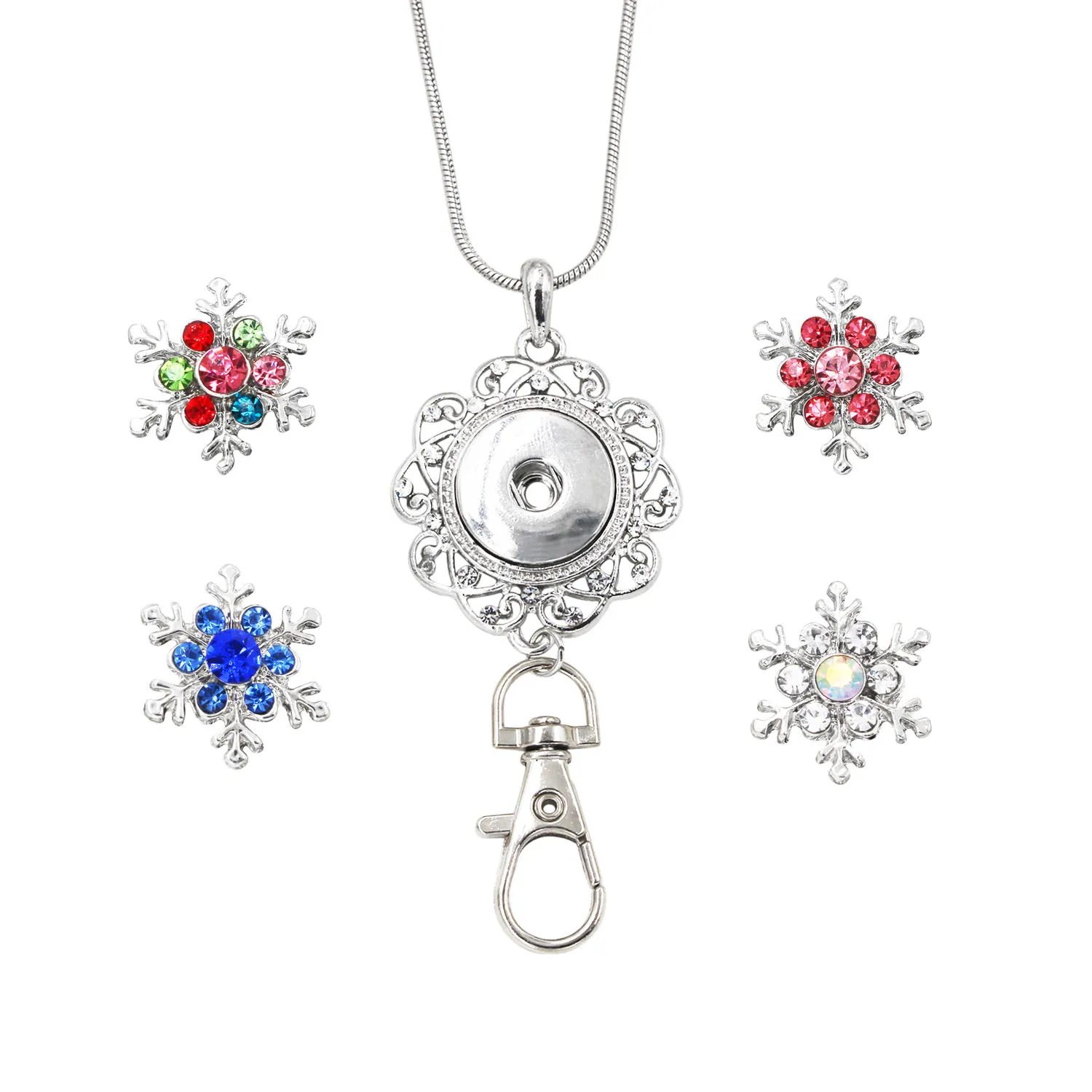 Idclip Цветочный шнурок держатель для значков ожерелье ювелирные изделия подвеска