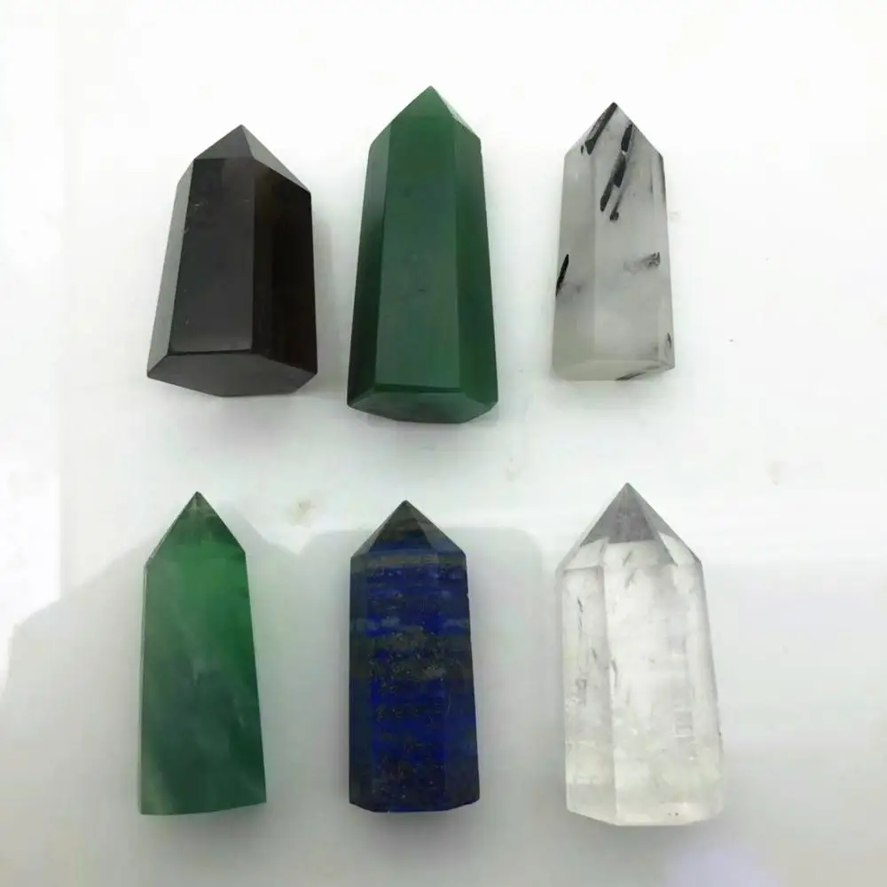 6 шт. натуральный камень набор прозрачный кварц дымчатый кристалл точка палочка