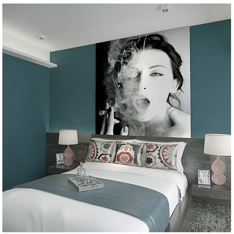 

Solid Color Wallpaper Modern Simple Bedroom Plain Living Room Studio Restaurant Background Nordic Style Ink Blue Color Wallpaper