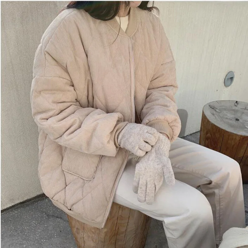 

Куртка женская Вельветовая с карманами, винтажная короткая верхняя одежда оверсайз, CL753, новинка осень-зима 2020