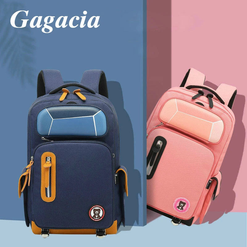 

GAGACIA Creative Cartoon Backpack With Pencil Case Large Capacity Children School Bag Waterproof Multi-compartment New Bagpack