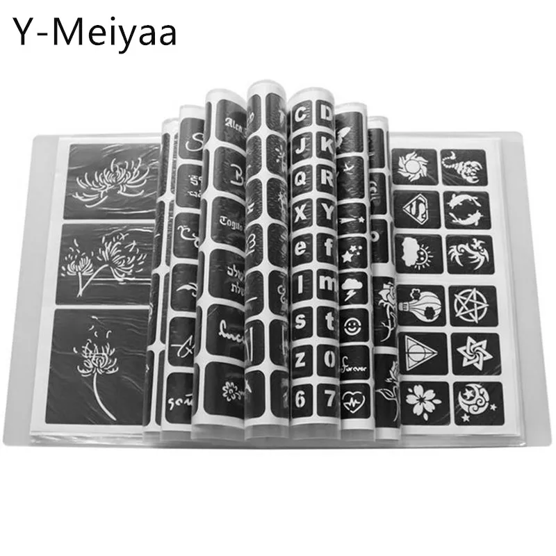 

Professional 169/445 Style Semi-permanent Waterproof Tattoo Templates Temporary Glitter Airbrush Tattoo Hand Finger Drawing 20#