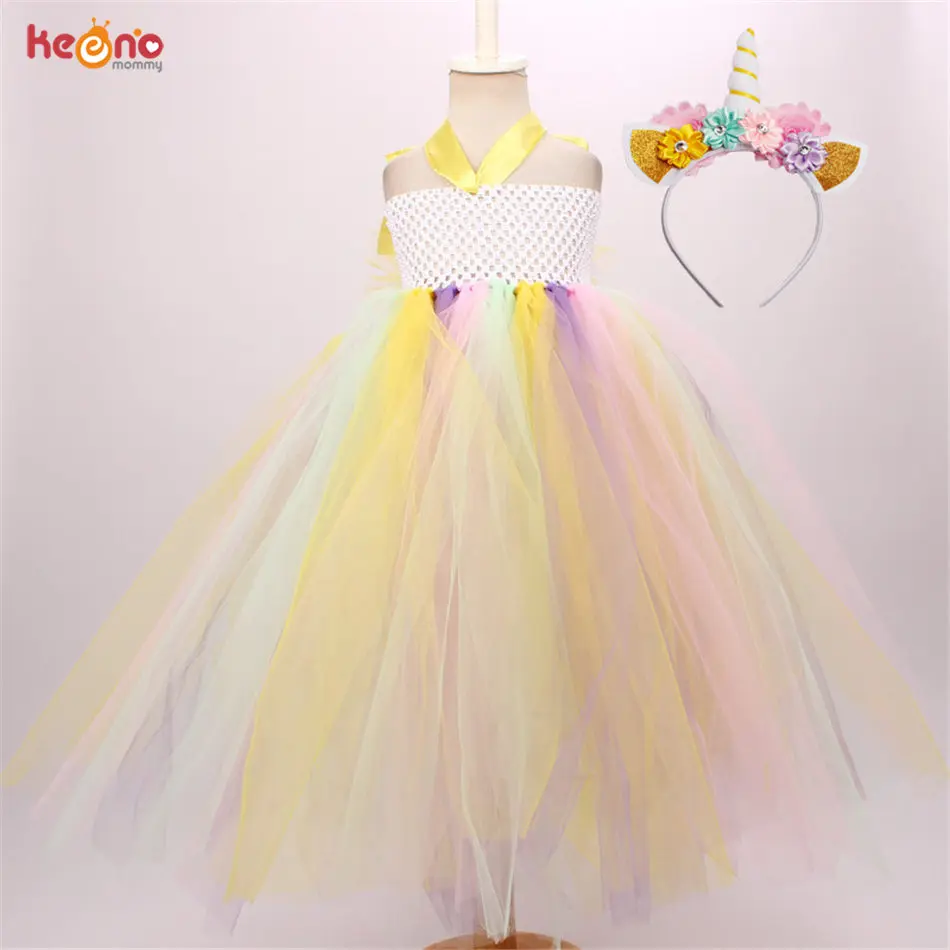 Пастельные платья с единорогом для девочек платье принцессы на свадьбу Пышное