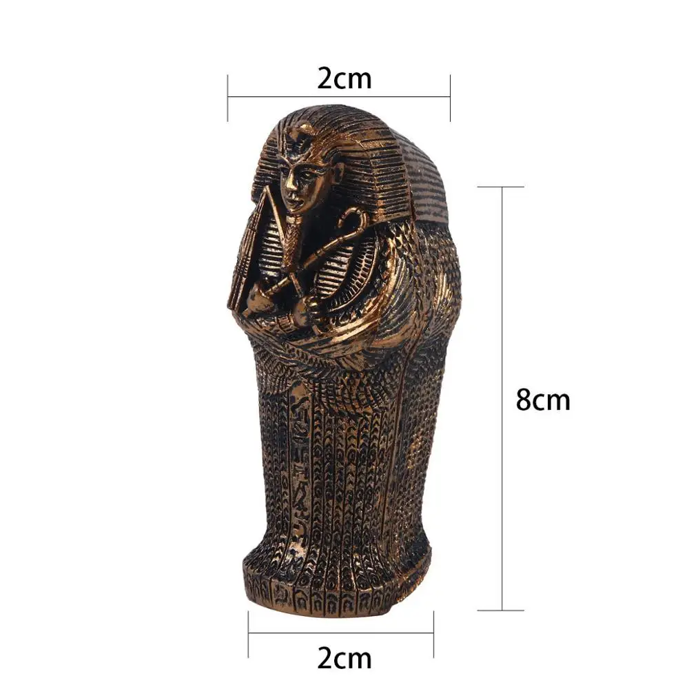

New Creative Egyptian Black Mummy Statue Resin Sculpture Handicraft Home Decoration Accessories Miniature Craft Collection
