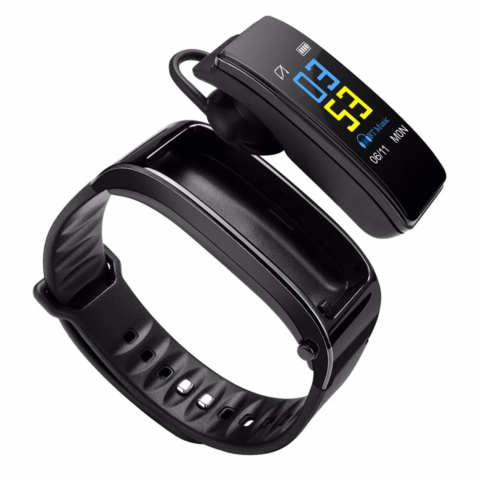 Умный Браслет Y3 Plus 2 в 1 с наушниками Bluetooth умные часы 0 96 дюйма многофункциональные