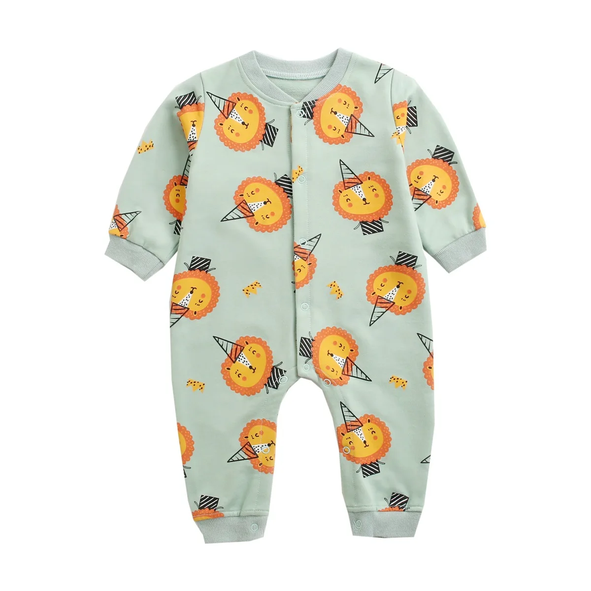 

2021 One-Piece Spring Autumn Baby Girl Clothes Cartoon Long-Sleeved Romper Baby Animal Romper Baby Clothes Newborn Long Crawl