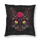 День мертвых котят Кот сахар Подушка с черепом чехол мексиканский Хэллоуин цветочный напольный чехол для диванной подушки Чехол украшения