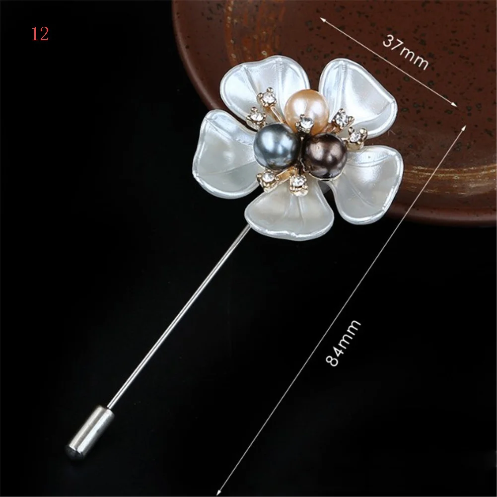 

Fashion New Sweater Brooch Rose Flower Corsage Camellia Long Needle Pin For Women Shawl Shirt Collar Accessories