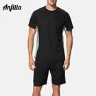 Футболка Anfilia Мужская быстросохнущая, свободная рубашка для дайвинга, топ для серфинга, Спортивная пляжная одежда