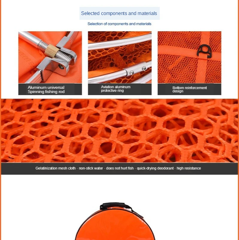 

5 Layers Fishing Net Cage Utility Folding Fish Care Creel Tackle Portable Stake Small Mesh Net High Quality Fishing Tackle