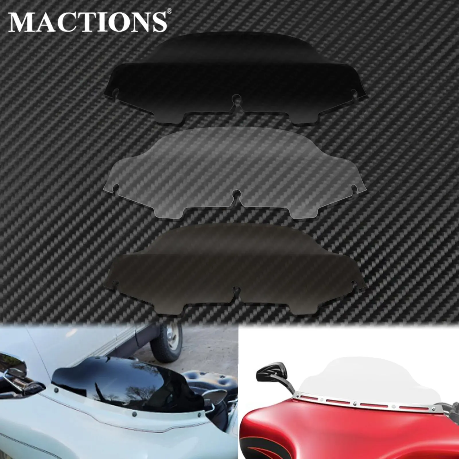 

Мотоцикл 6 ''ABS лобовое стекло обтекателя ветрового стекла Крышка черный/прозрачный/дым для Harley Touring Electra Glide Street Glide 1996-2013