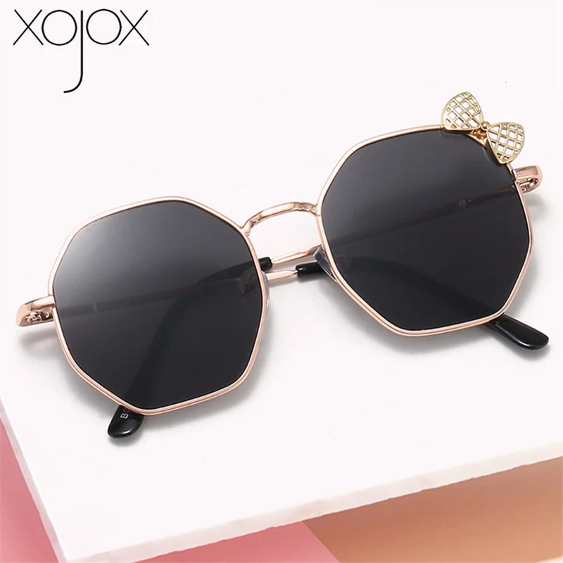 XojoX 2020 модные детские солнцезащитные очки для девочек с бантом металлические