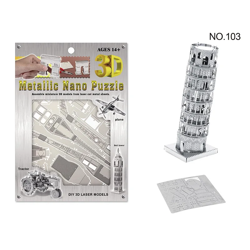 

Creative Gift Three-Dimensional Metal Model Puzzle DIY Leaning Tower Puzzle DIY Small Metal Puzzle