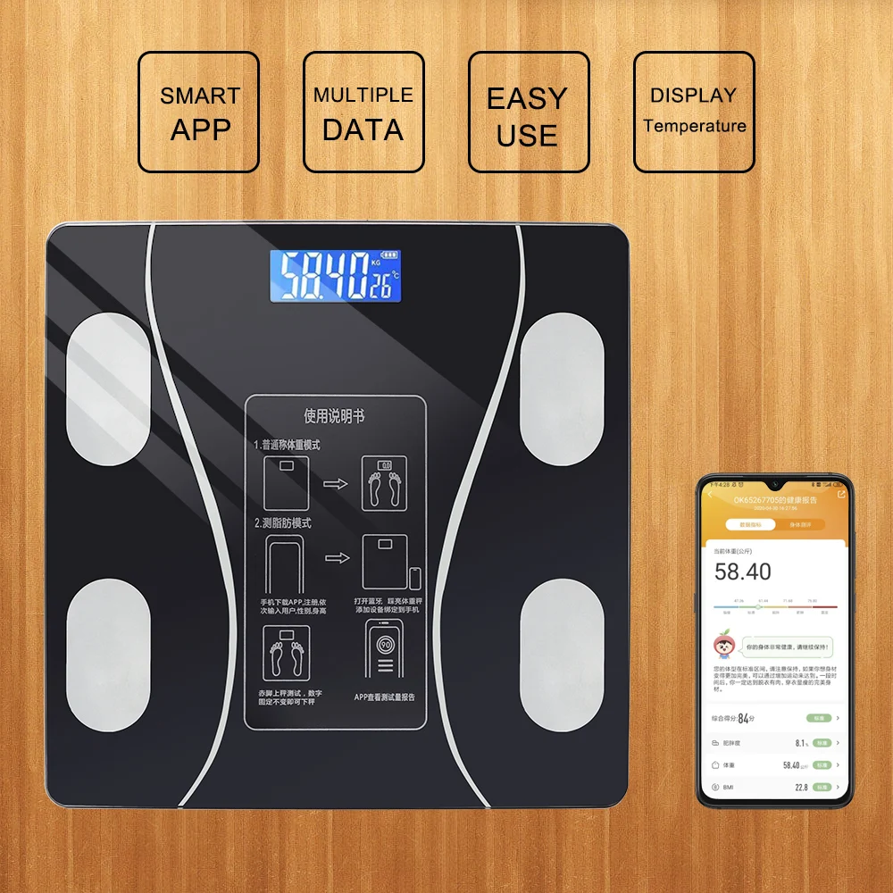 

APP Smart Body Scales Weighing Scales for Android/for IOS/Bluetooth LED Digital Electronic Scale