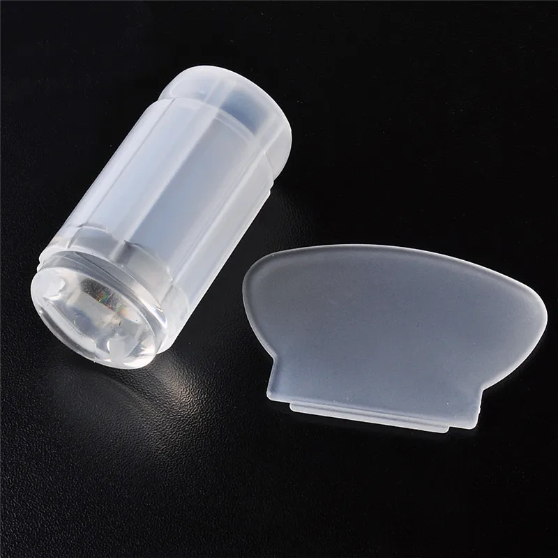 

Biutee Clear Silicone Stamper Nail Art Stamping Kit with Scraper Nail Stamps Set for Manicure Plate Template Stamp DIY Nail Tool