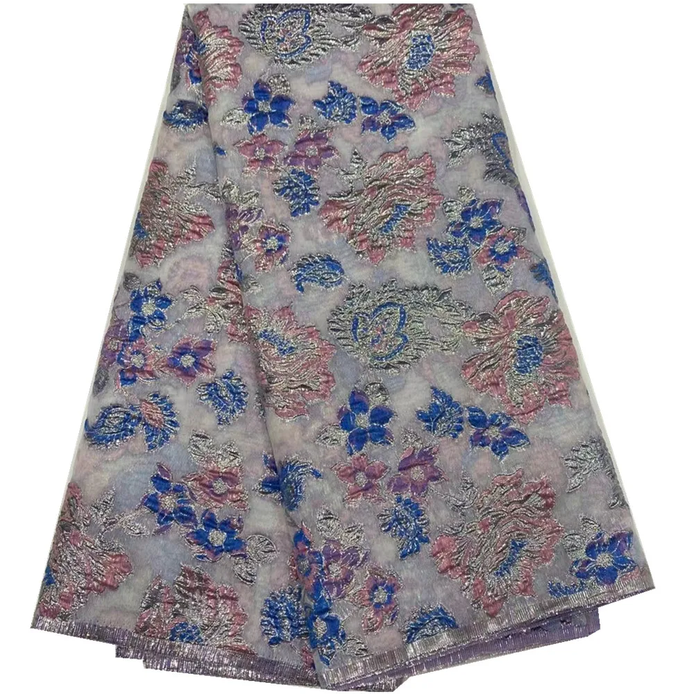 

Latest High Quality African Nigerian Tulle Lace Fabric Embroidery Organza Brocade Jacquard French Lace Fabric For Dresses DP-130