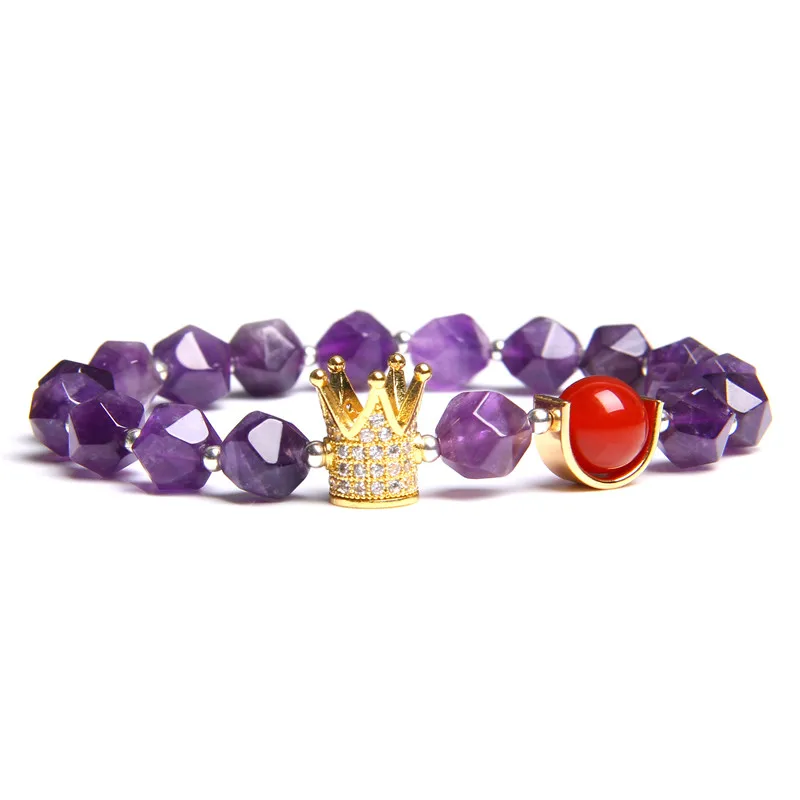 Натуральный браслет с аметистом Корона ограненные Агаты натуральный камень