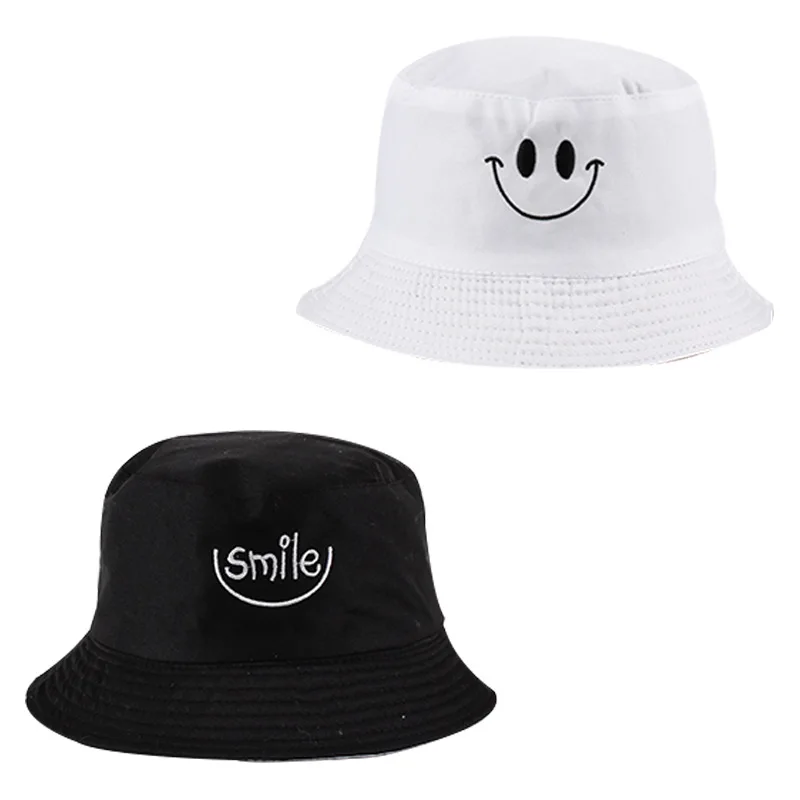 

Bucket Hat Hats Men Women Summer Famous Smile Letters Printed Cap Black Caps