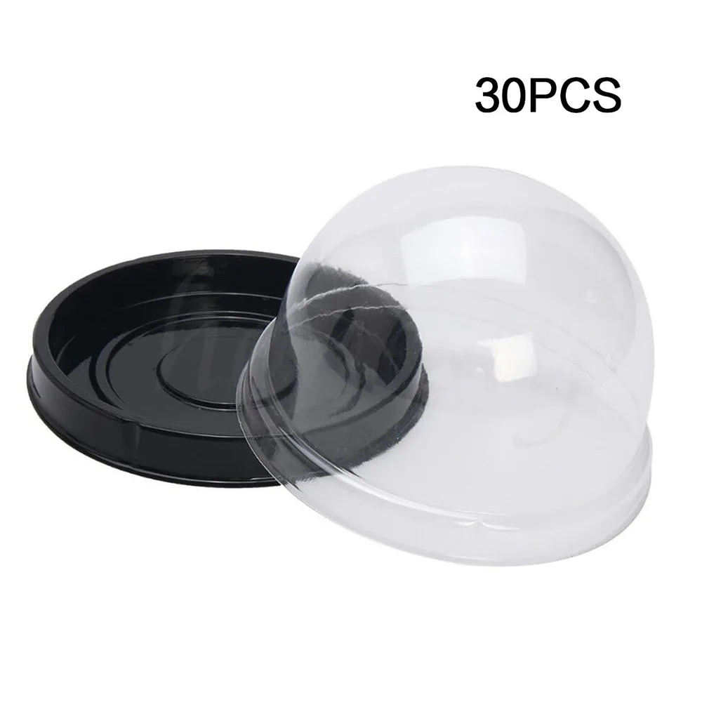 30pcs Plastic Mini Cupcake Boxes Clear Muffin Pod Dome Box Round Cake Packing Dessert Favor Container | Дом и сад
