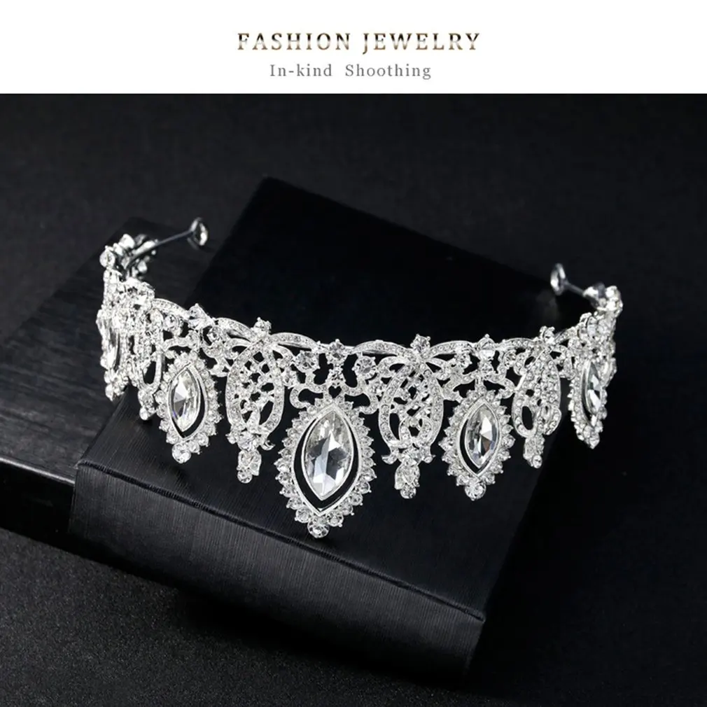 Горный хрусталь оголовье сплав тиара Корона Модные Свадебные короны тиары волос