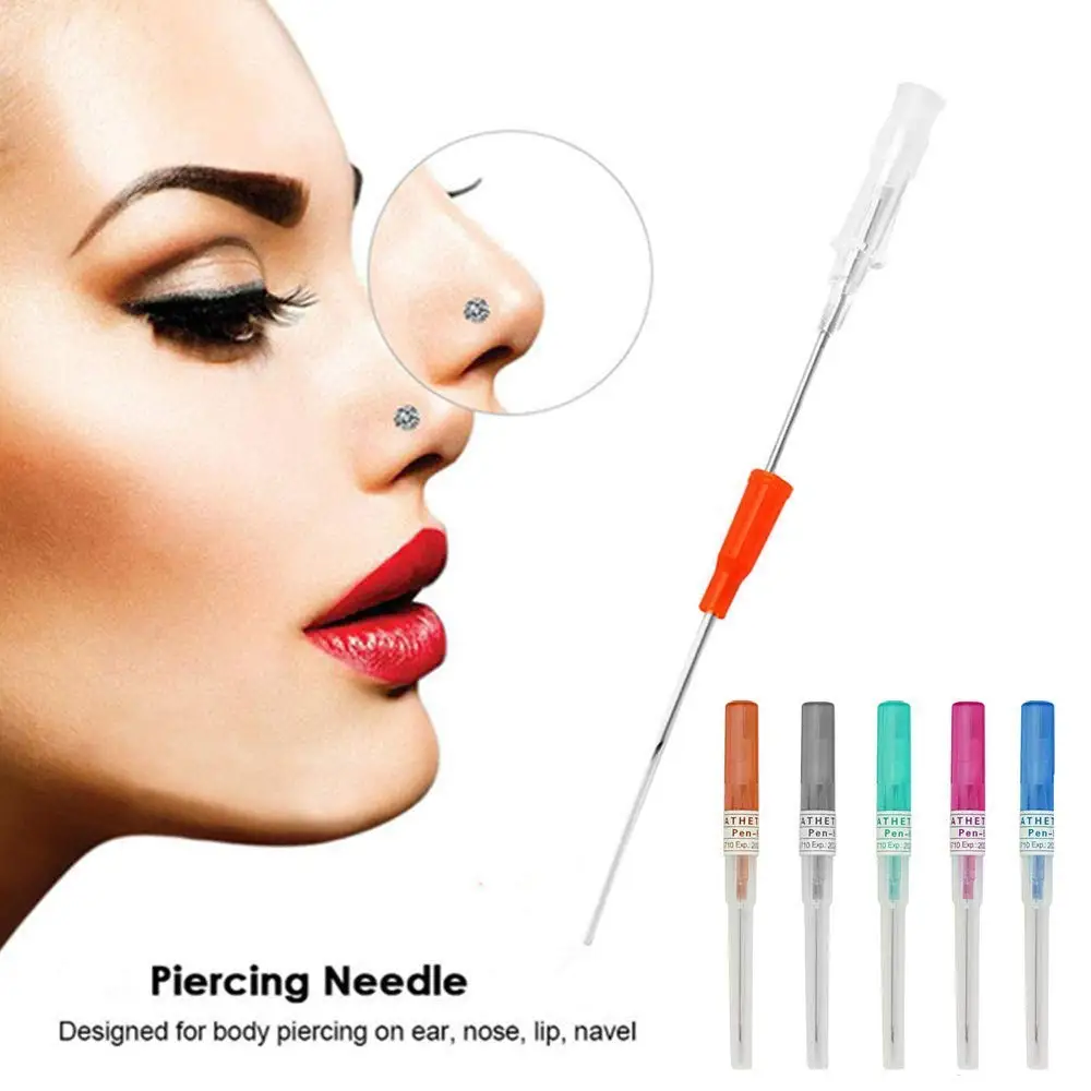 Tattoo Piercing Needles 10/25/50pcs 14G 16G 18G 20G 22G Surgical Steel Catheter Piercing Needles Sterilized Body Tattoo Needles