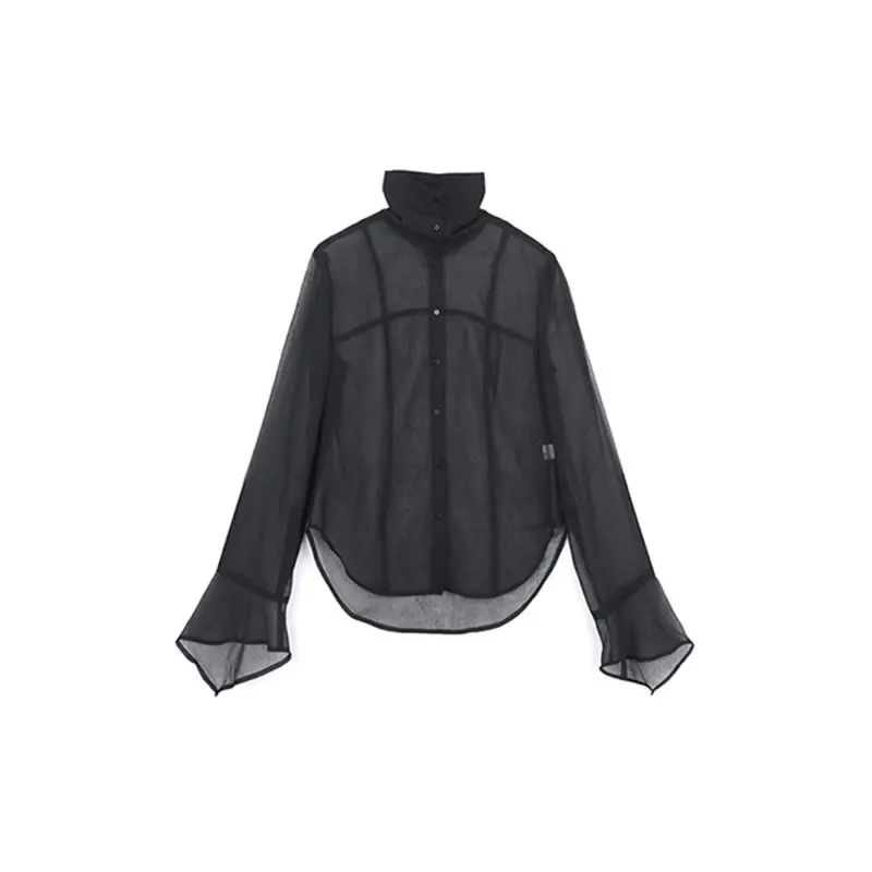 

XITAO Women Chiffon Mesh Perspective Shirt Summer New Sun Protection Women Top Fashion Casual Simplicity All-match CLL1333