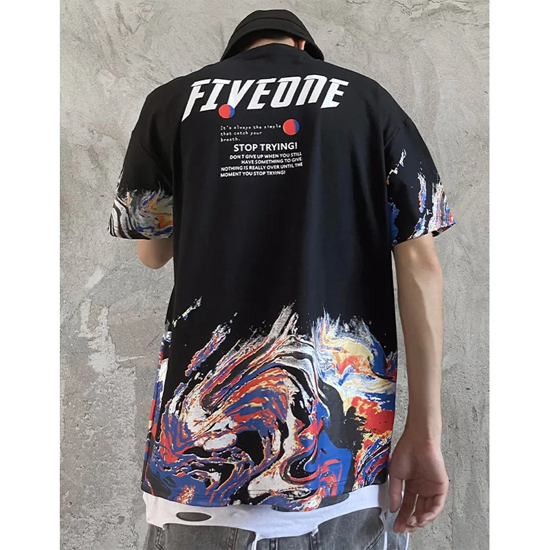 

Men's T-shirt 2020 fashion brand printed nicky sleeve clothing individual trend hip hop casual cotton Tops Tees Streetwear