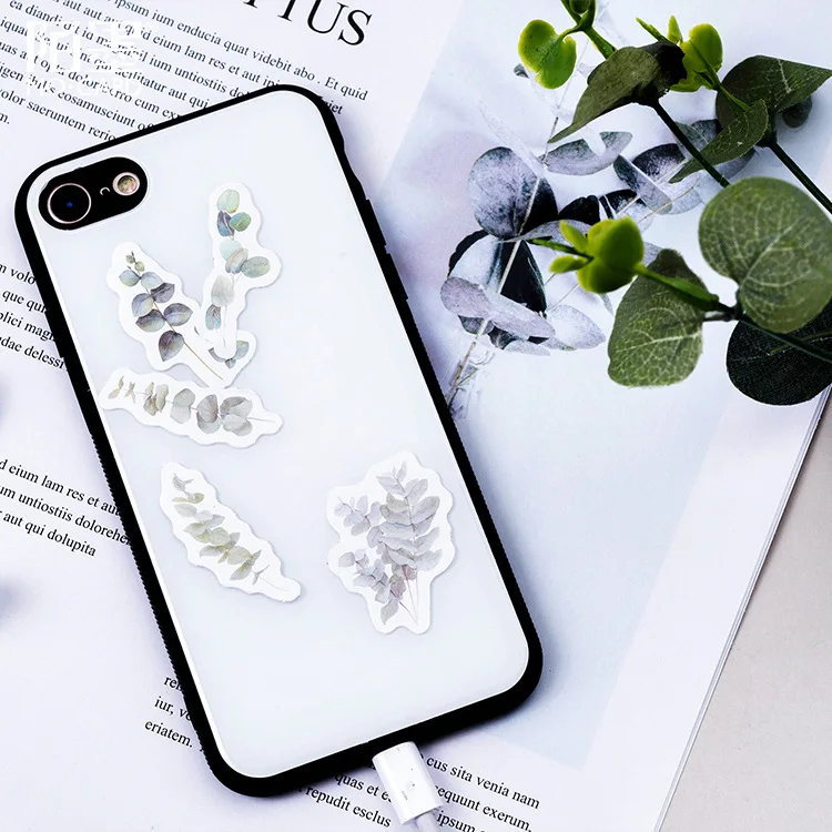 Mohamm 45Pcs Eucalyptus Decorative Sticker Books Scrapbooking DIY Note Paper Flakes Stationary Office Accessories Art Su - купить по