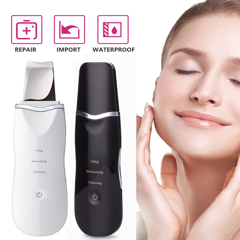 Ultrasonic Skin Scrubber Skin Peeling Extractor Facial Deep Cleaning Beauty Device+ Skin Care Rejuvenation Nano Face Steamer