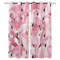 pink flamingo curtain for kitchen living room bedroom curtains home decoration window treatments drapes