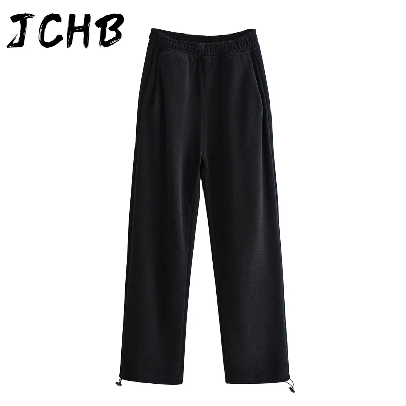 

SHZQJCHB Solid Color Women Casual Long Pants 2021 High Waist Loose Sweatpants With Pockets Sport Wear Drawsting Ladies Trousers