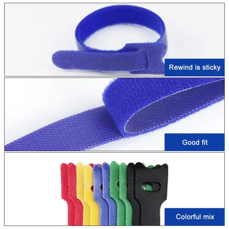 

50PCS Colorful Cable Organizer Management Straps Cable ties Fastening Wraps Cable Winder Ties Wire Holder Cable Cord Ties Belt