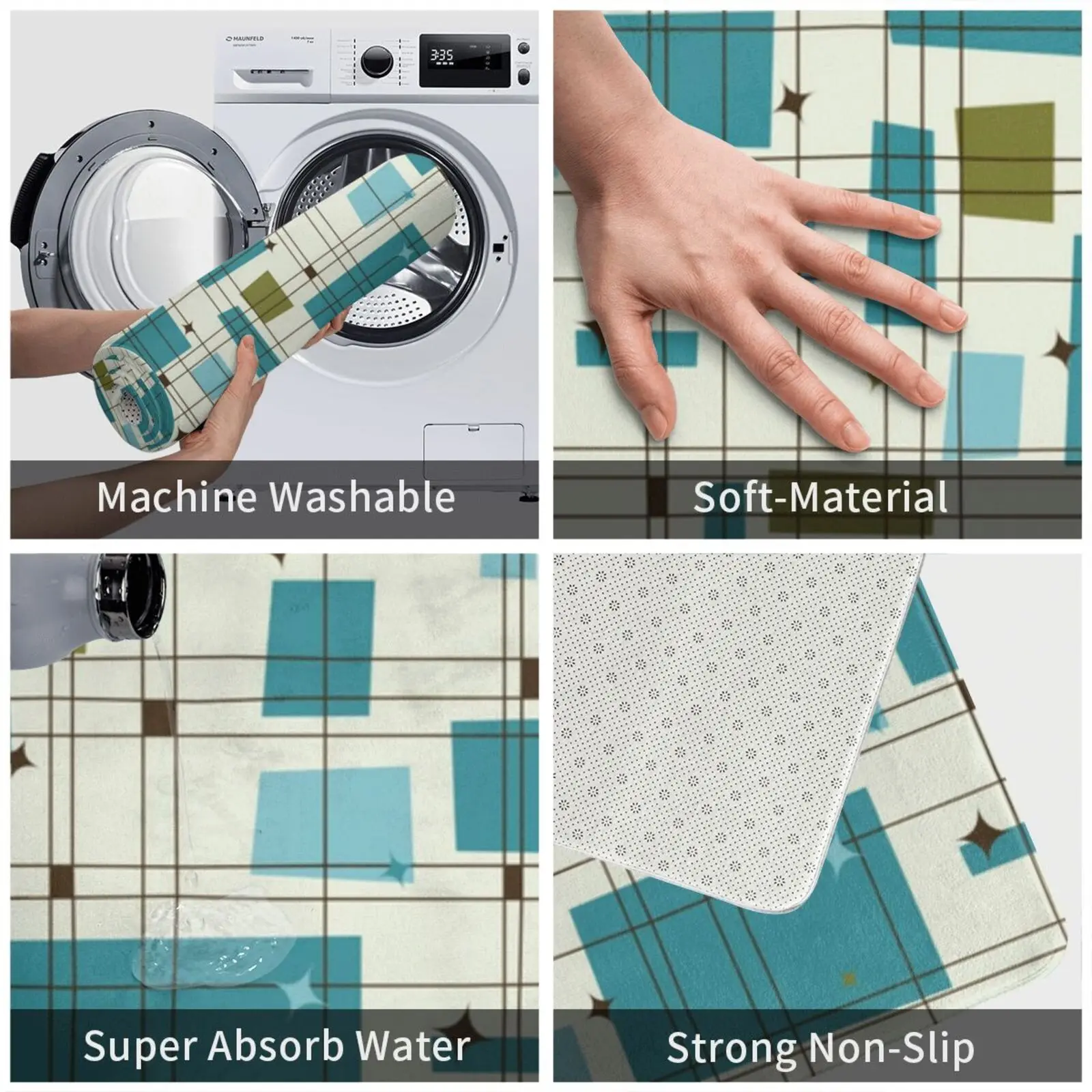 Современный коврик среднего века подушка мягкий нескользящий белый