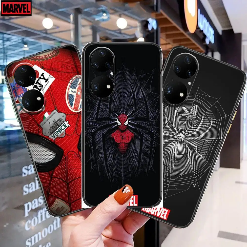 

2021 Spider-Man Phone Case For Huawei p50 P40 p30 P20 10 9 8 Lite E Pro Plus Black Etui Coque Painting Hoesjes comic fas