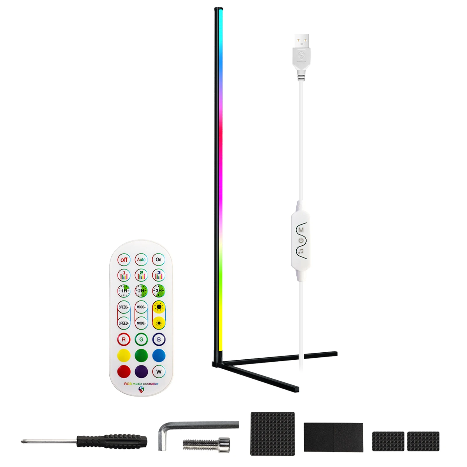 

Living Room LED Floor Lamp Remote Control Home Decor Bluetooth Compatible Timing RGB Color Changing Office Hotel Music Sync