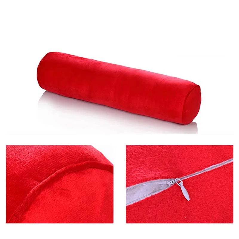 velvet red Подушка с бархатной полосой, цилиндрическая кровать, спальный диванная подушка под спину, Съемный и моющийся бойфренд, яркий цвет - Цвет: velvet red