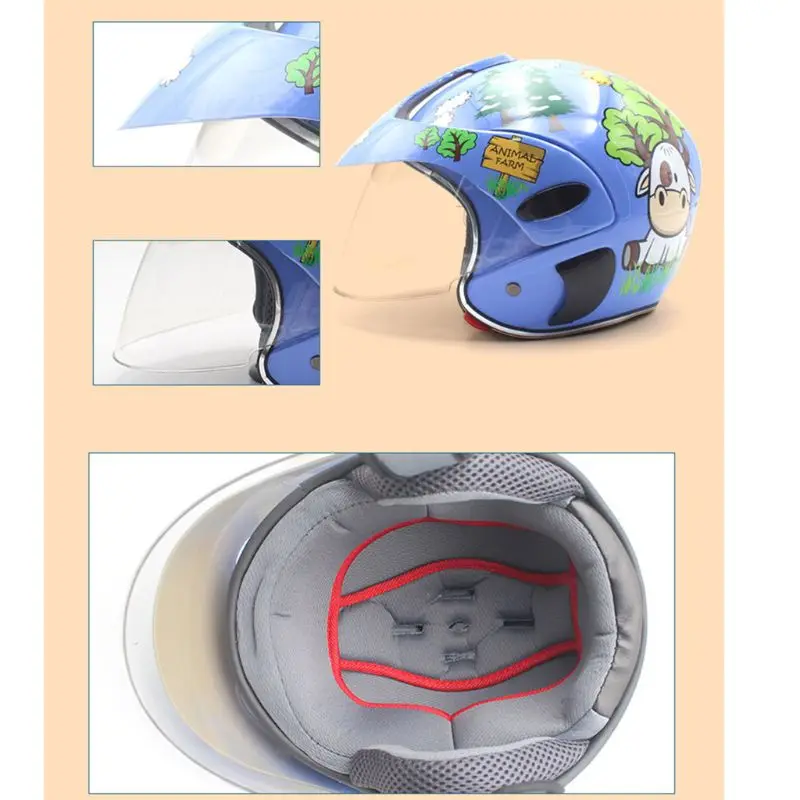 Мотоциклетный головной убор для мальчиков и девочек детский полушлем защитный
