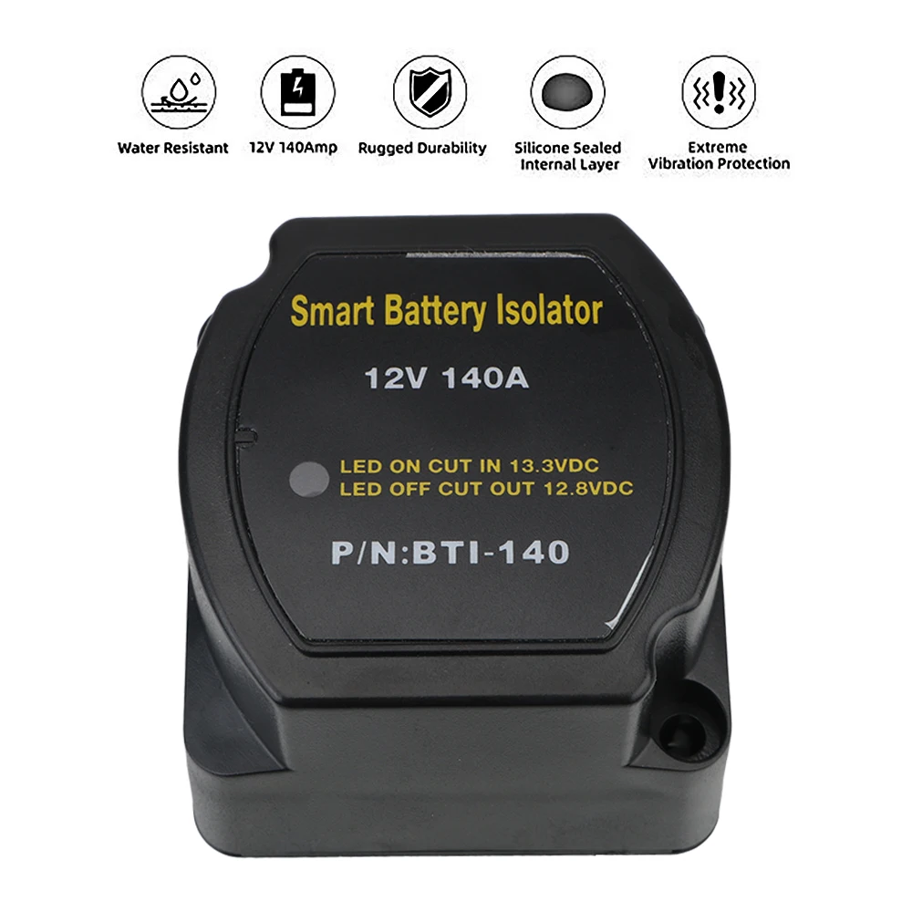 Relay VSR ​for Camper Charge 2 Battery Bank Car Smart Battery Isolator 12V 140A Voltage Sensitive Split Charge Car Accessories