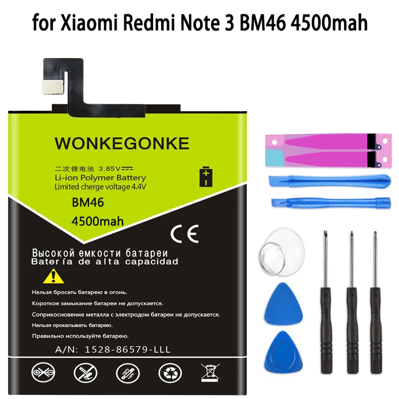 Аккумулятор WONKEGONKE BM46 для Xiaomi Redmi Note 3 mi Hongmi note Pro аккумулятор|Аккумуляторы