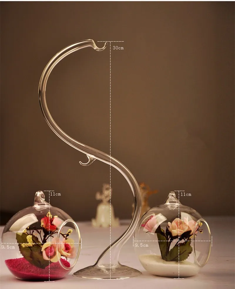 Подвесная стеклянная ваза для цветов гидропонная хрустальная свадебное