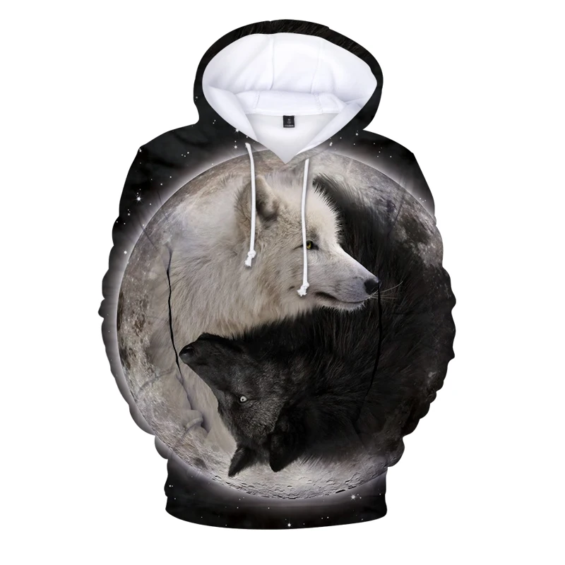 

Толстовка мужская с капюшоном и принтом волка, свитшот с коротким рукавом, Повседневная брендовая кофта с капюшоном, Прямая поставка