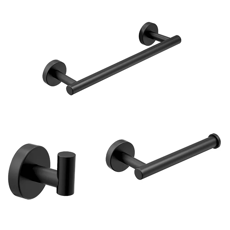 Набор аксессуаров для ванной комнаты из нержавеющей стали черный крючок халата