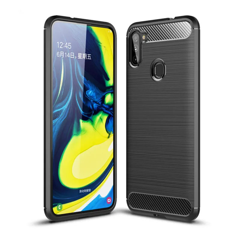 Мягкий чехол из углеродного волокна для Samsung Galaxy M11 A11 защитный телефона Бампер Funda