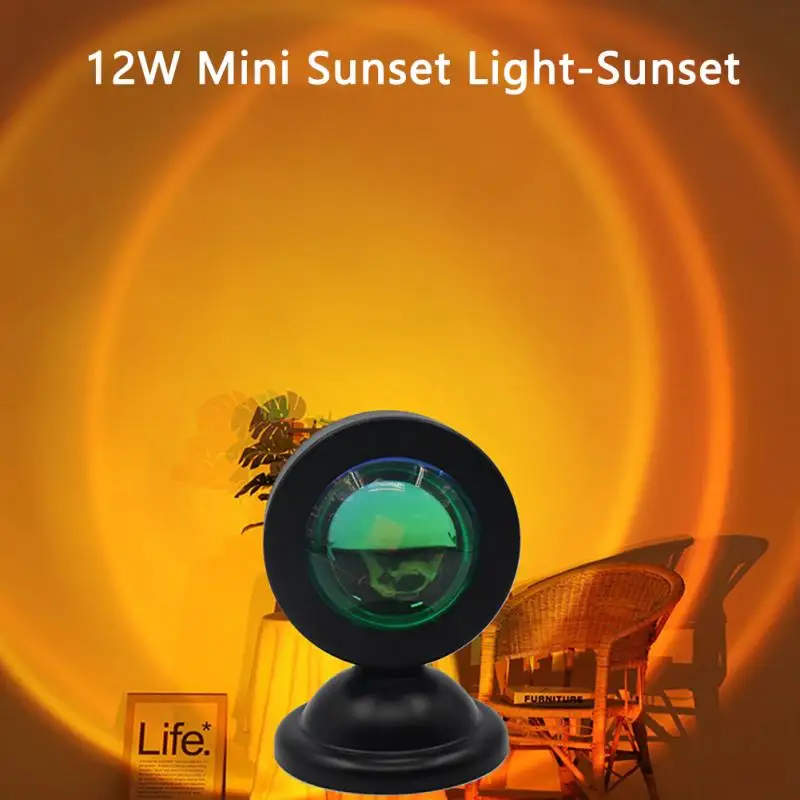 

Mini Sundown Light USB Plug-in Rechargeable Sundown Rainbow Projection Light Living Room INS Breaking Dawn Light