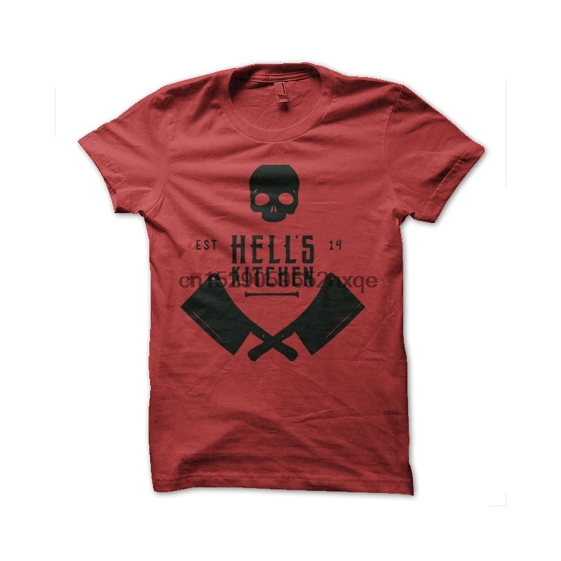 Мужская футболка с надписью hells kitchen daredevil Красная женская футболка|Мужские