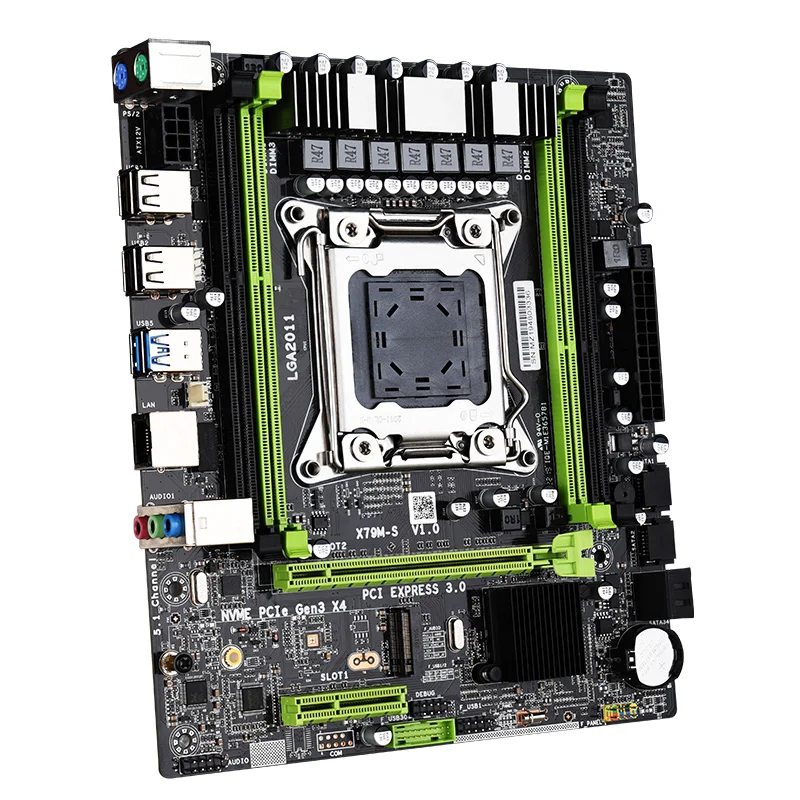 Материнская плата JINGSHA X79M mATX + процессор E5 M-ATX Lga 2620 USB2.0 двухканальный PCI-E 16X 4 * DDR3 до
