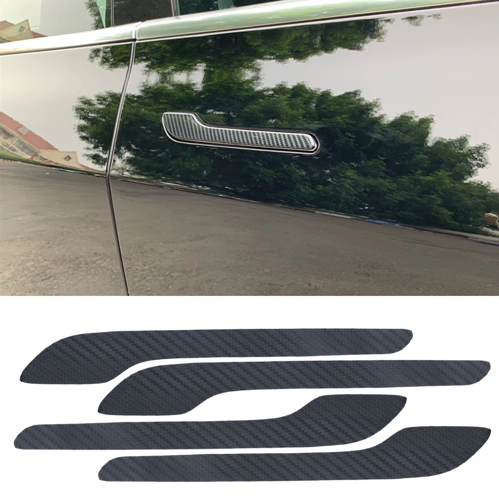 

4 шт., автомобильные наклейки, дверные ручки пленка протектор наклейки для украшения и устойчивая к царапинам авто аксессуары для Tesla модель ...